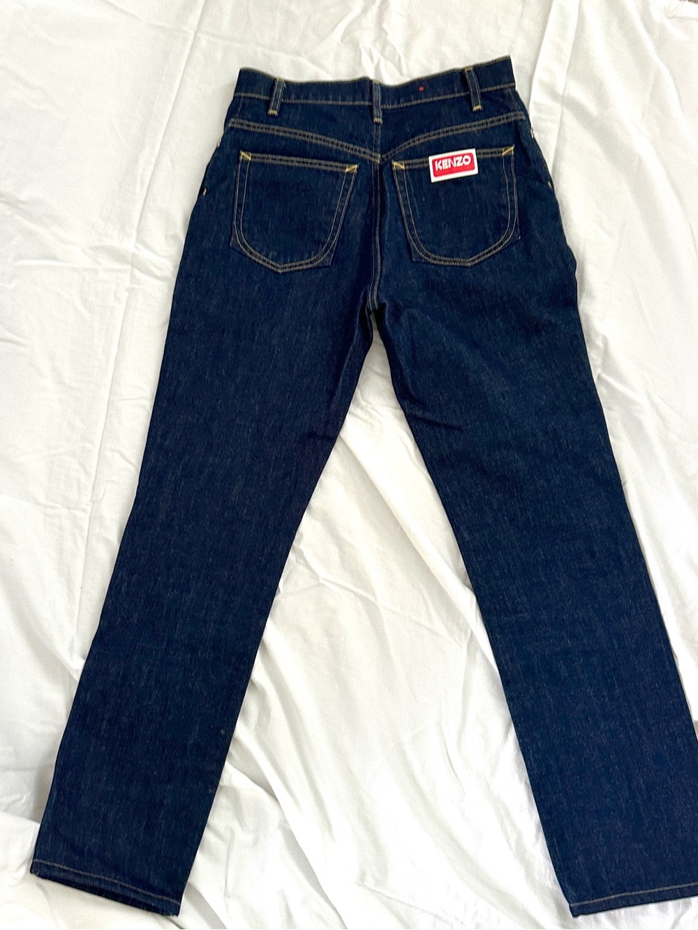 KENZO dark wash, straight-leg denim jeans. Size 27 Waist